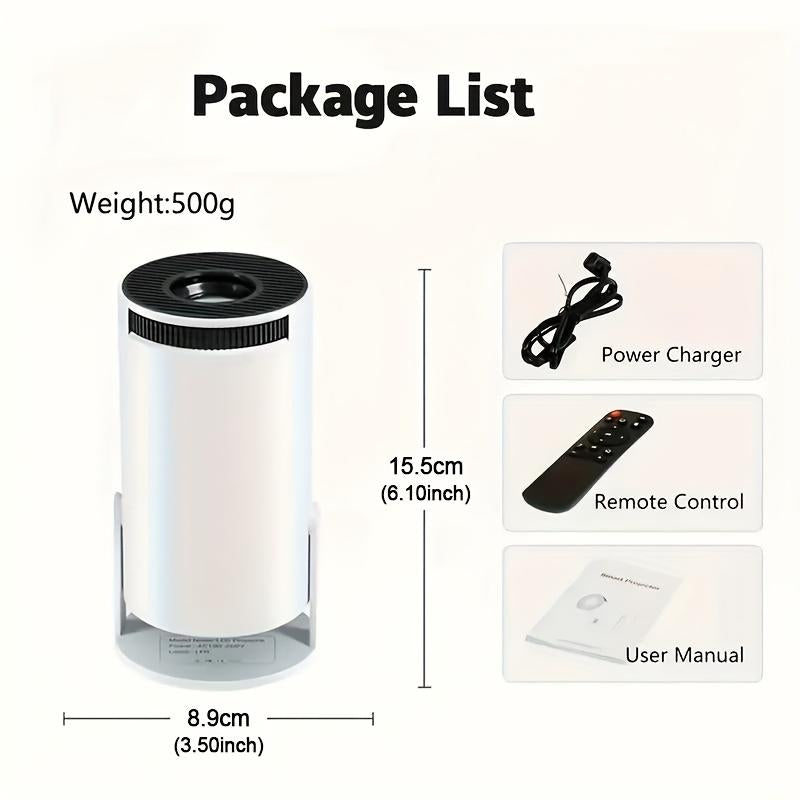 HY300 Pro Mini Taşınabilir Projektör, WiFi 6 ve Kablosuz 5.0 ile 4K/260ANSI Akıllı Projektör, Ayarlanabilir Ekran, 180° Dönüş, Dahili Android 11.0 İşletim Sistemi, Hi-Fi Stereo Ses, Ev Sineması