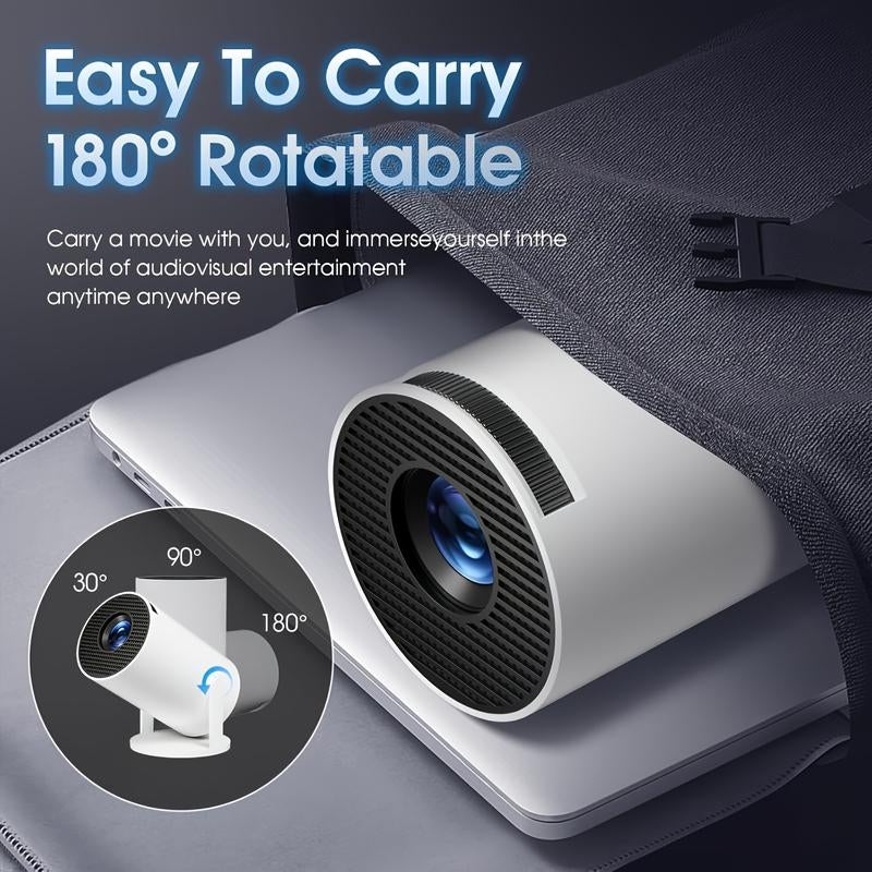 HY300 Pro Mini Taşınabilir Projektör, WiFi 6 ve Kablosuz 5.0 ile 4K/260ANSI Akıllı Projektör, Ayarlanabilir Ekran, 180° Dönüş, Dahili Android 11.0 İşletim Sistemi, Hi-Fi Stereo Ses, Ev Sineması
